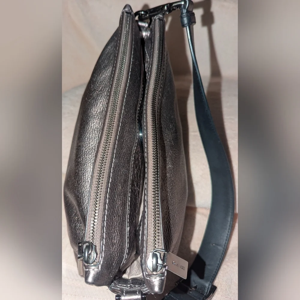 Michael Kors Metallic Shoulder Bag with Black Strap